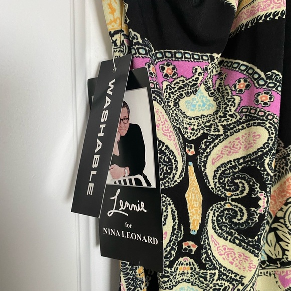 Nina Leonard maxi dress with gold chain detail size Large NWT - Picture 4 of 6